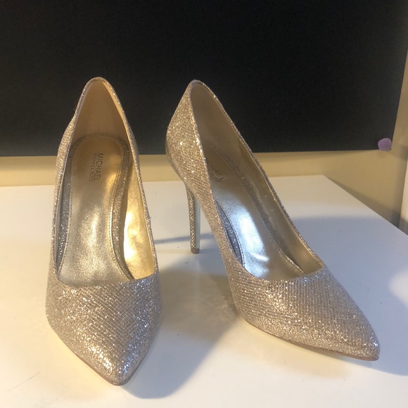 KEKE Michael Kors pump gold sparkly never worn 4in - Picture 3 of 6